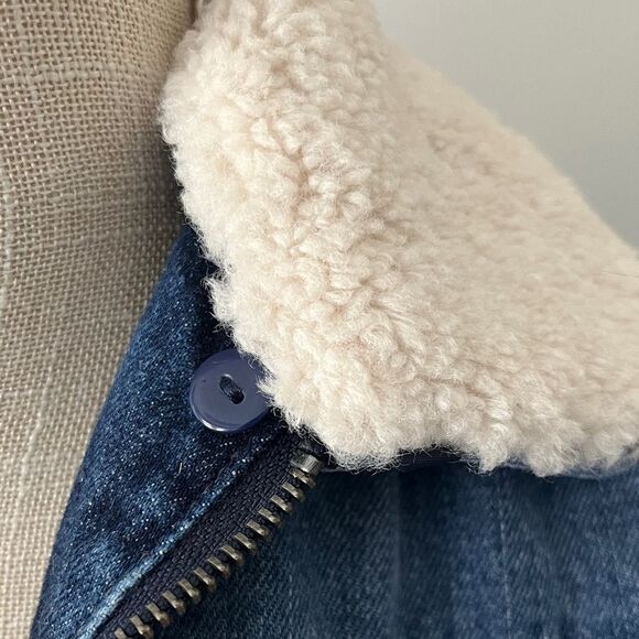 The Tubbo Moment by the sea  Sherpa Collar Back Graphics Sun  Moon Waves  VTG - Picture 4 of 14